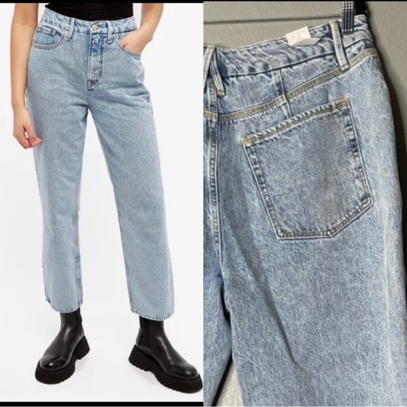 Good American 90s Duster High Rise Crop Straight Jeans - Picture 1 of 7